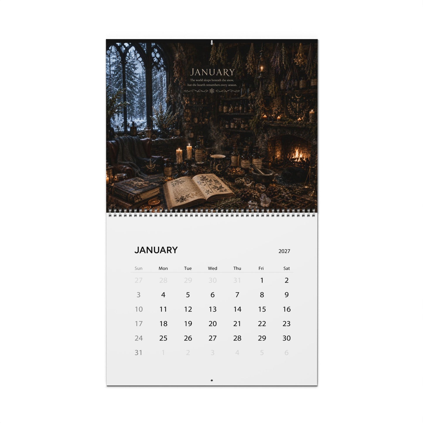 Wall Calendar — 2026 Witchy Cottage & Harvest Art Calendar