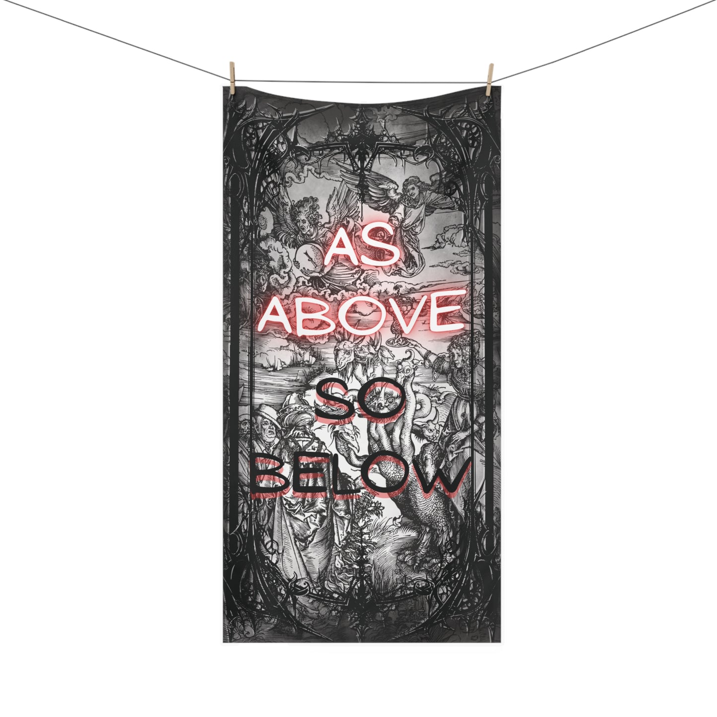 As Above So Below Decorative Towel — Gothic Neon Beach/Bath Towel