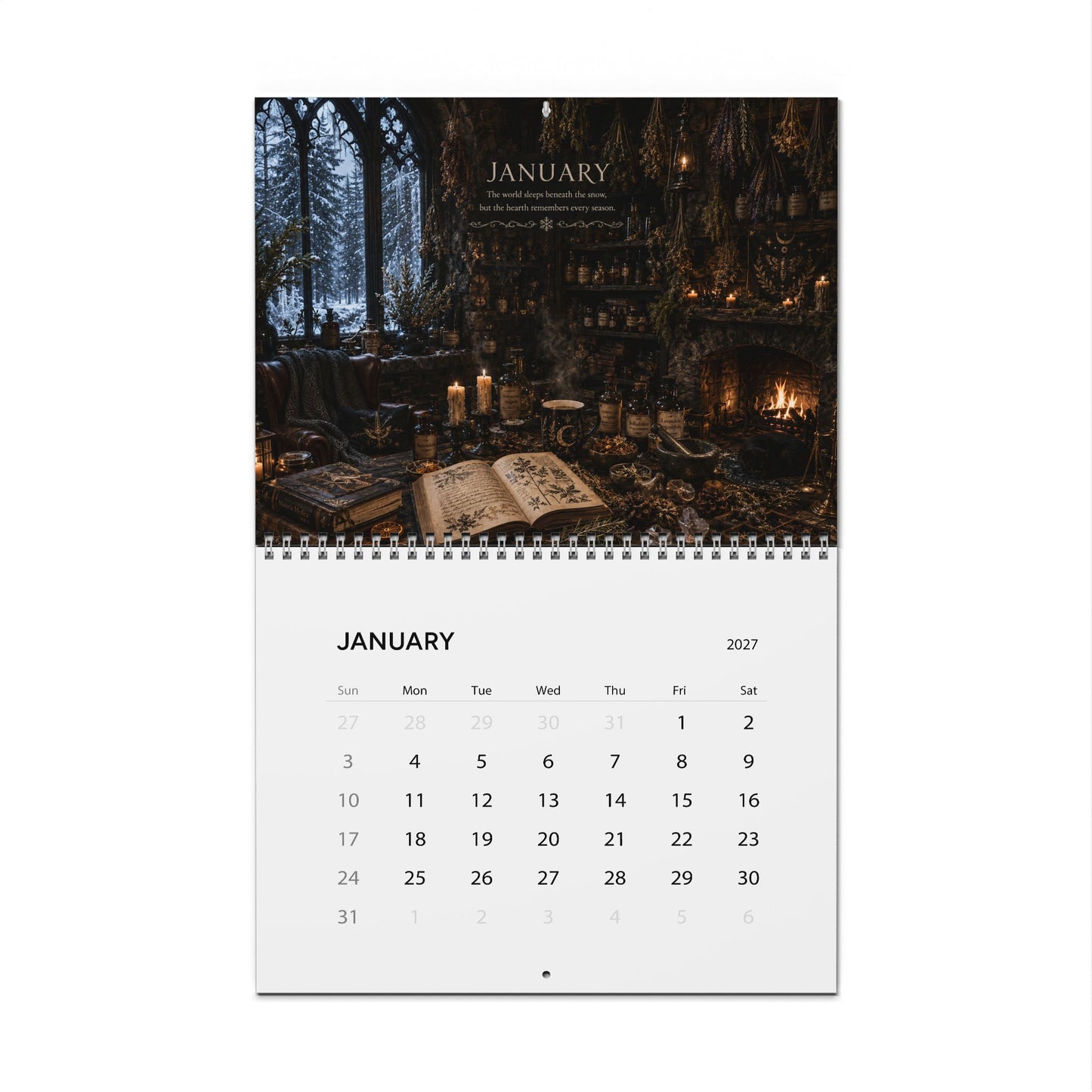 Wall Calendar — 2026 Witchy Cottage & Harvest Art Calendar