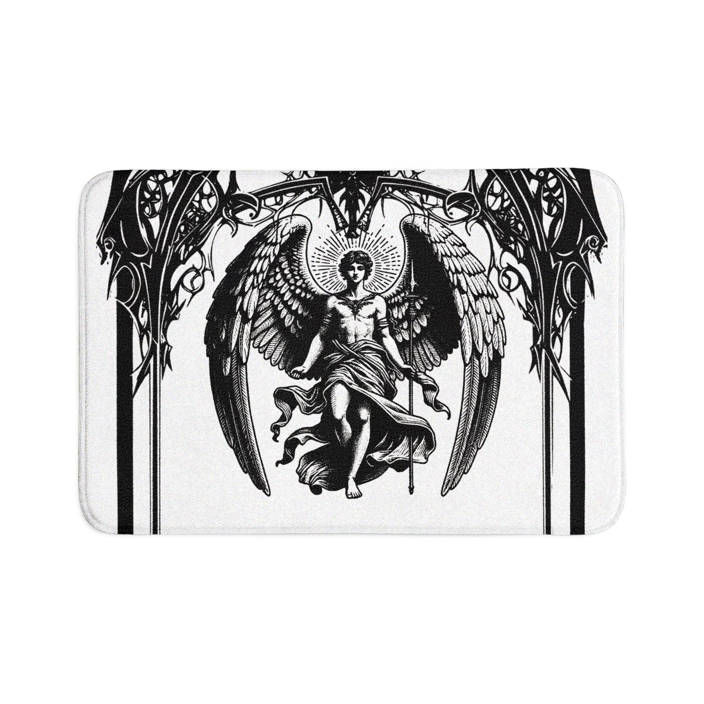 As Above So Below 3-Piece Bath Mat Set — Black & White Occult Bathroom Rugs