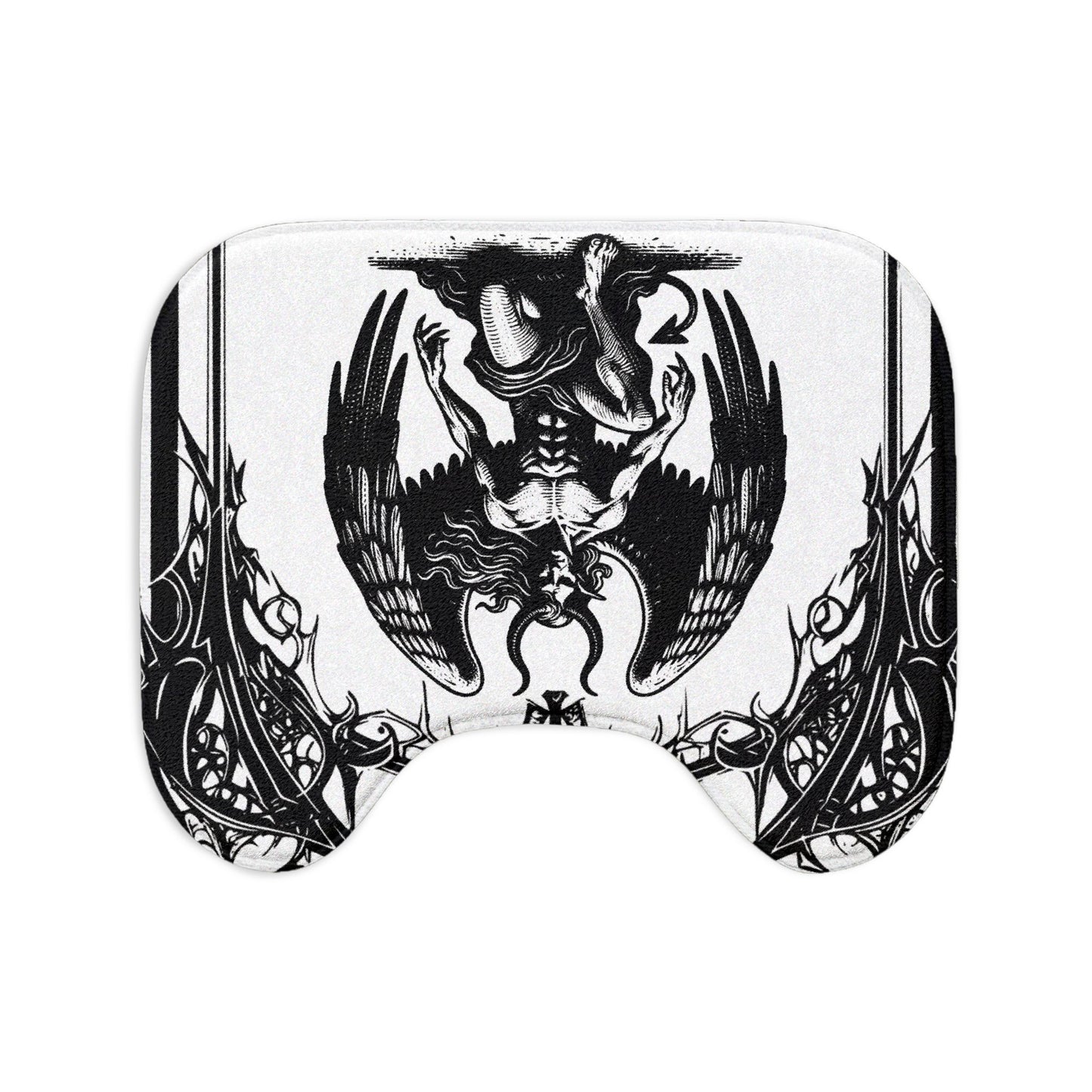 As Above So Below 3-Piece Bath Mat Set — Black & White Occult Bathroom Rugs