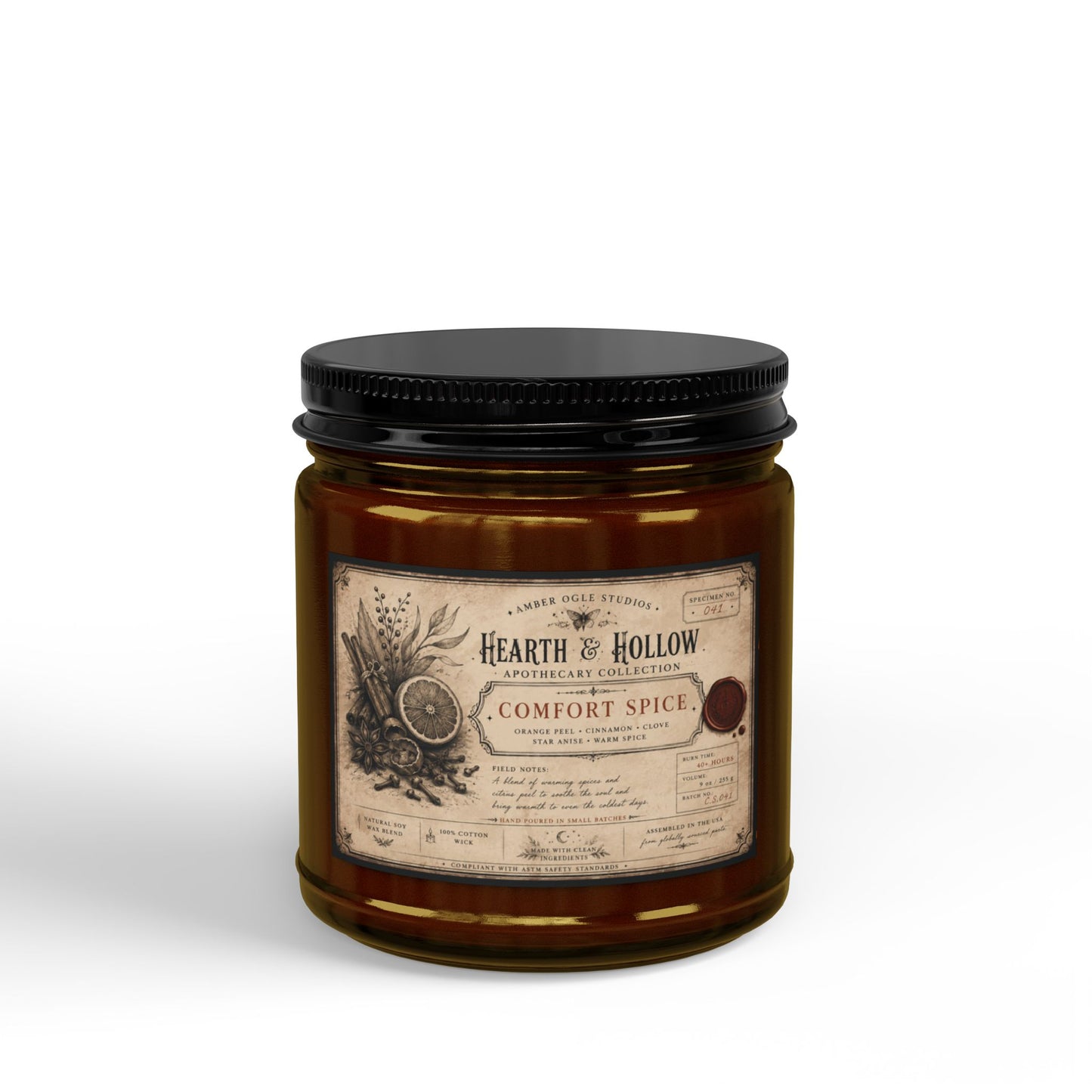 Comfort Spice Soy Candle — Scented Amber Jar Candle (4oz & 9oz)