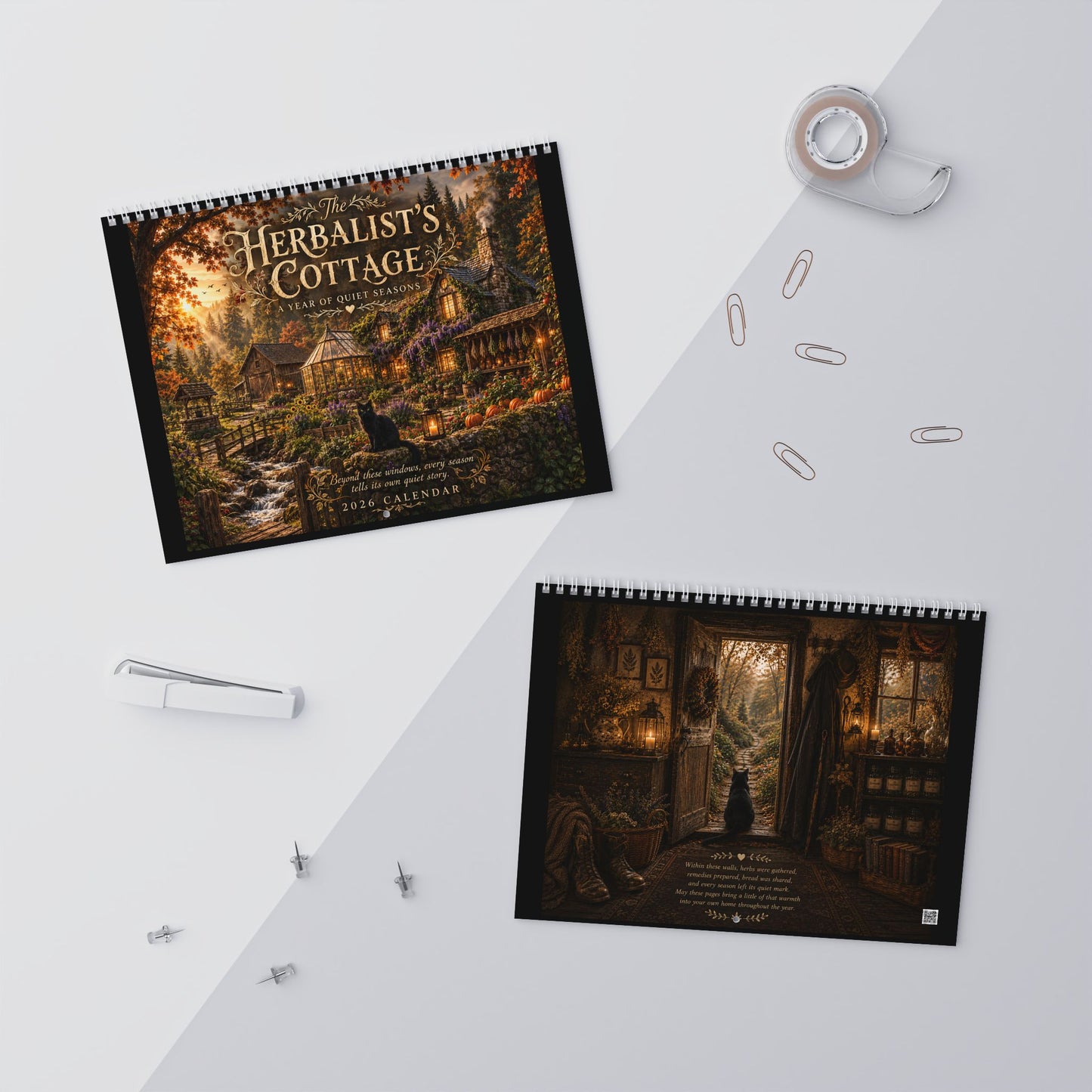 Wall Calendar — 2026 Witchy Cottage & Harvest Art Calendar