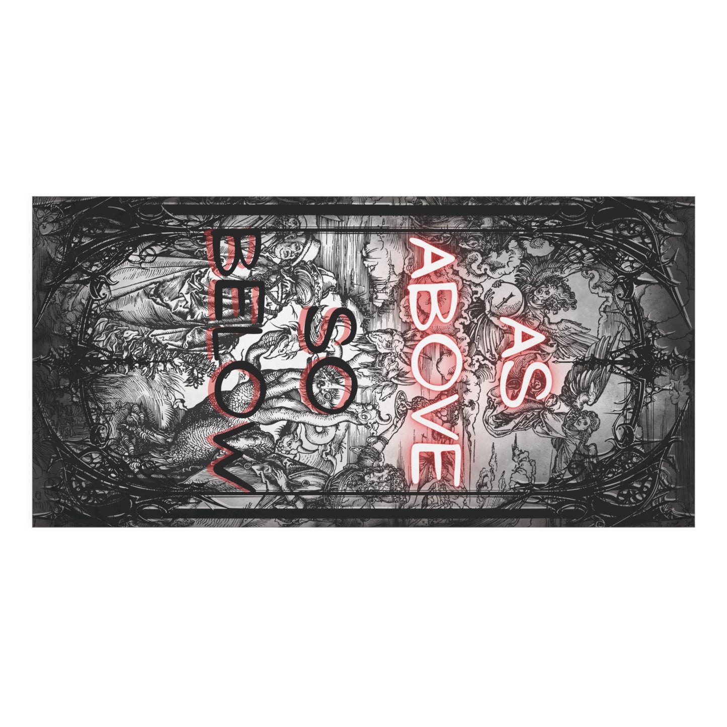 As Above So Below Decorative Towel — Gothic Neon Beach/Bath Towel