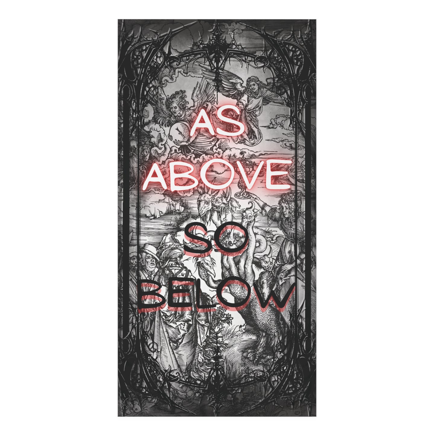 As Above So Below Decorative Towel — Gothic Neon Beach/Bath Towel