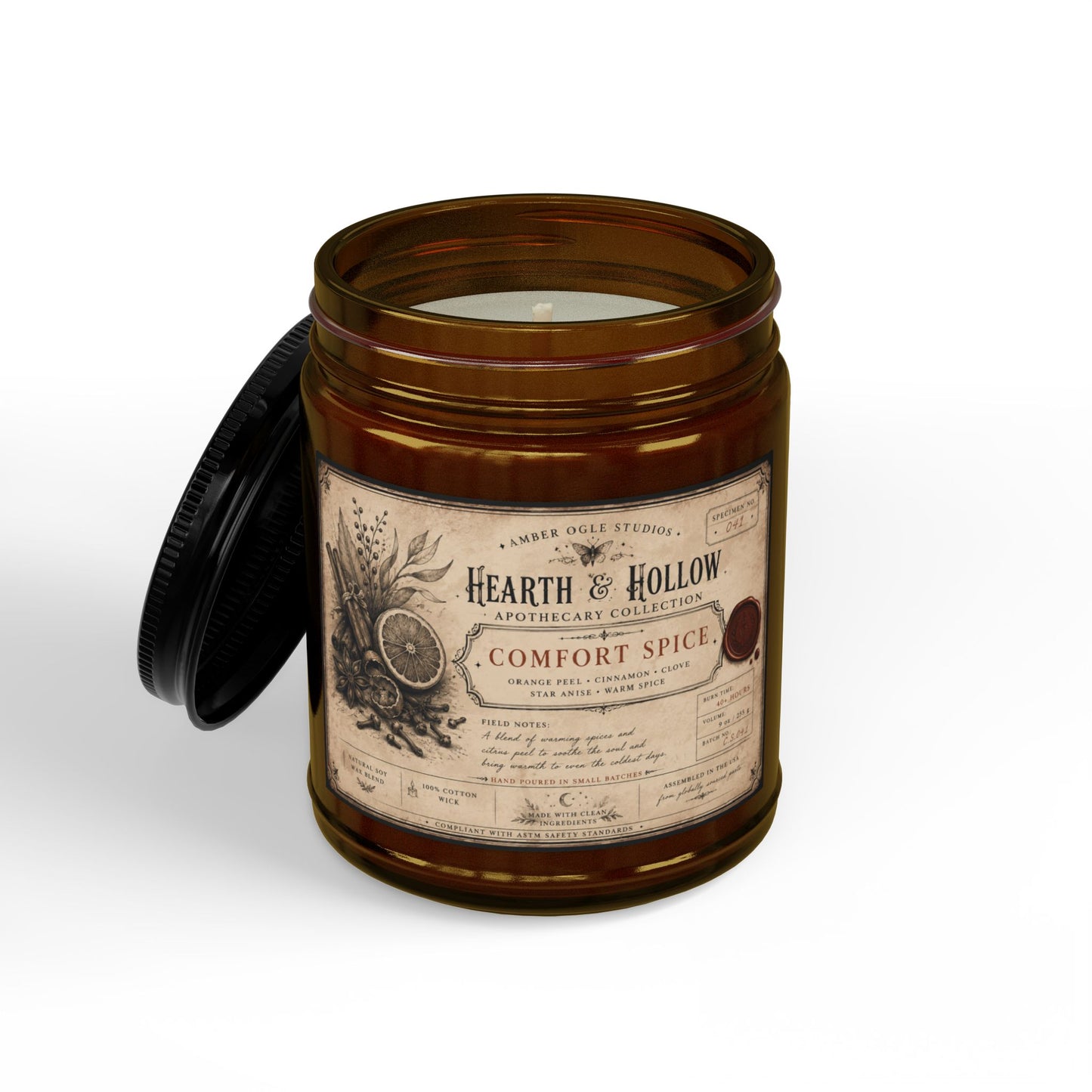 Comfort Spice Soy Candle — Scented Amber Jar Candle (4oz & 9oz)
