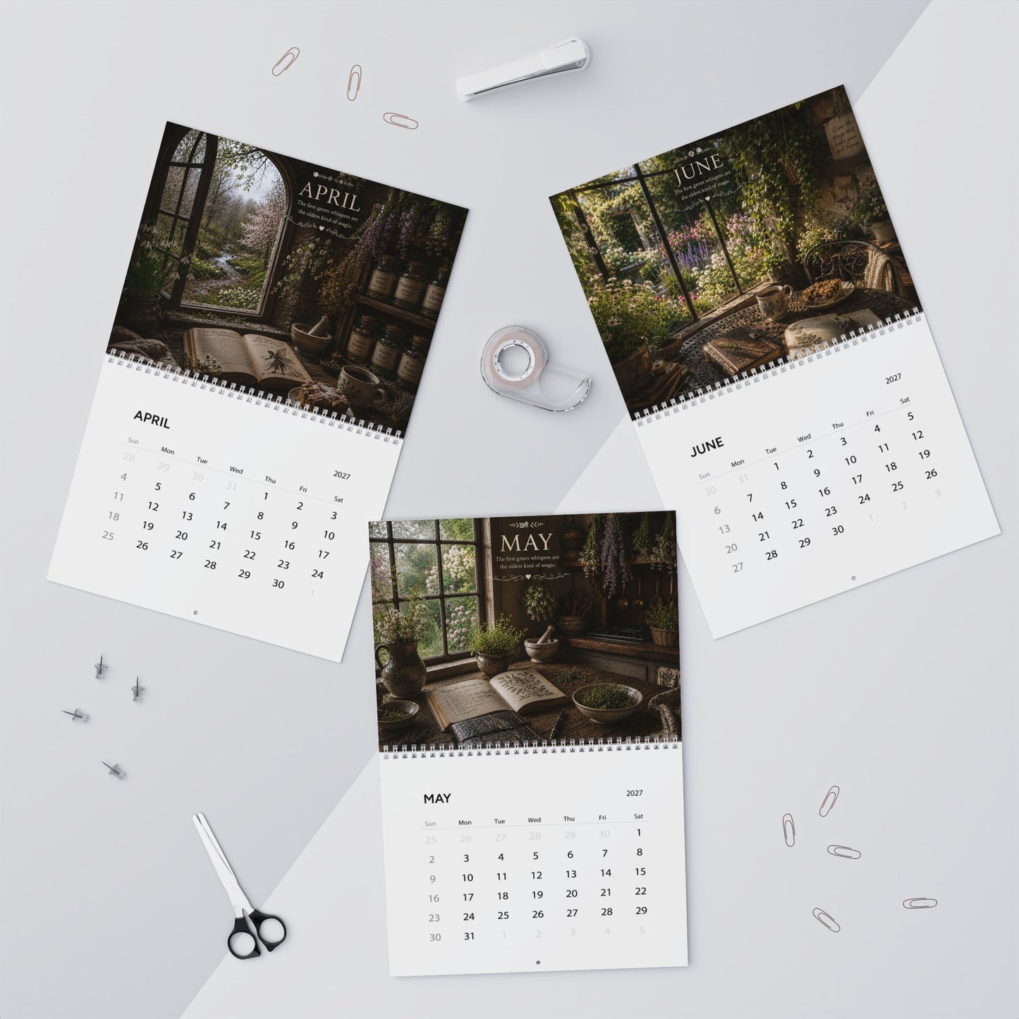 Wall Calendar — 2026 Witchy Cottage & Harvest Art Calendar