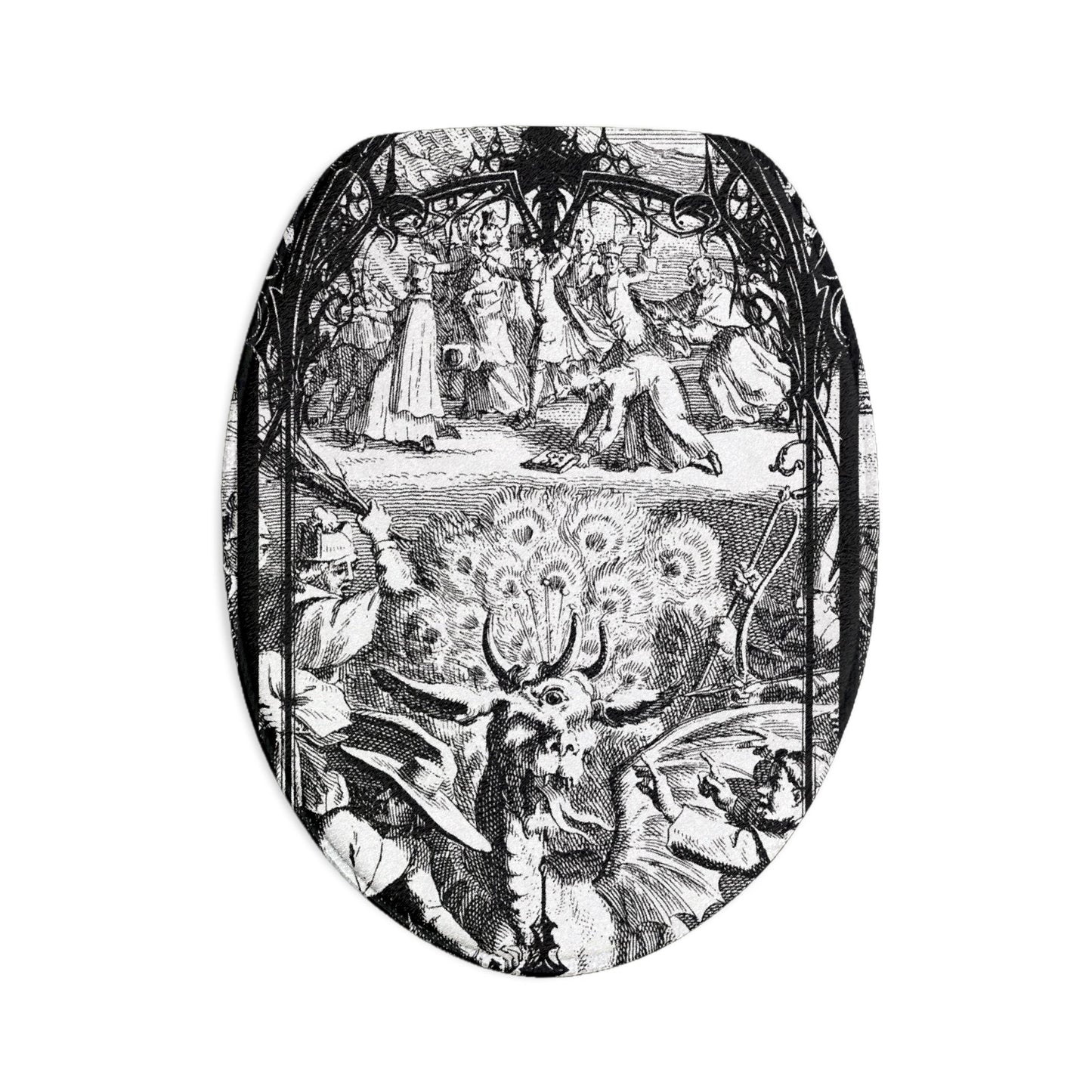 As Above So Below 3-Piece Bath Mat Set — Black & White Occult Bathroom Rugs