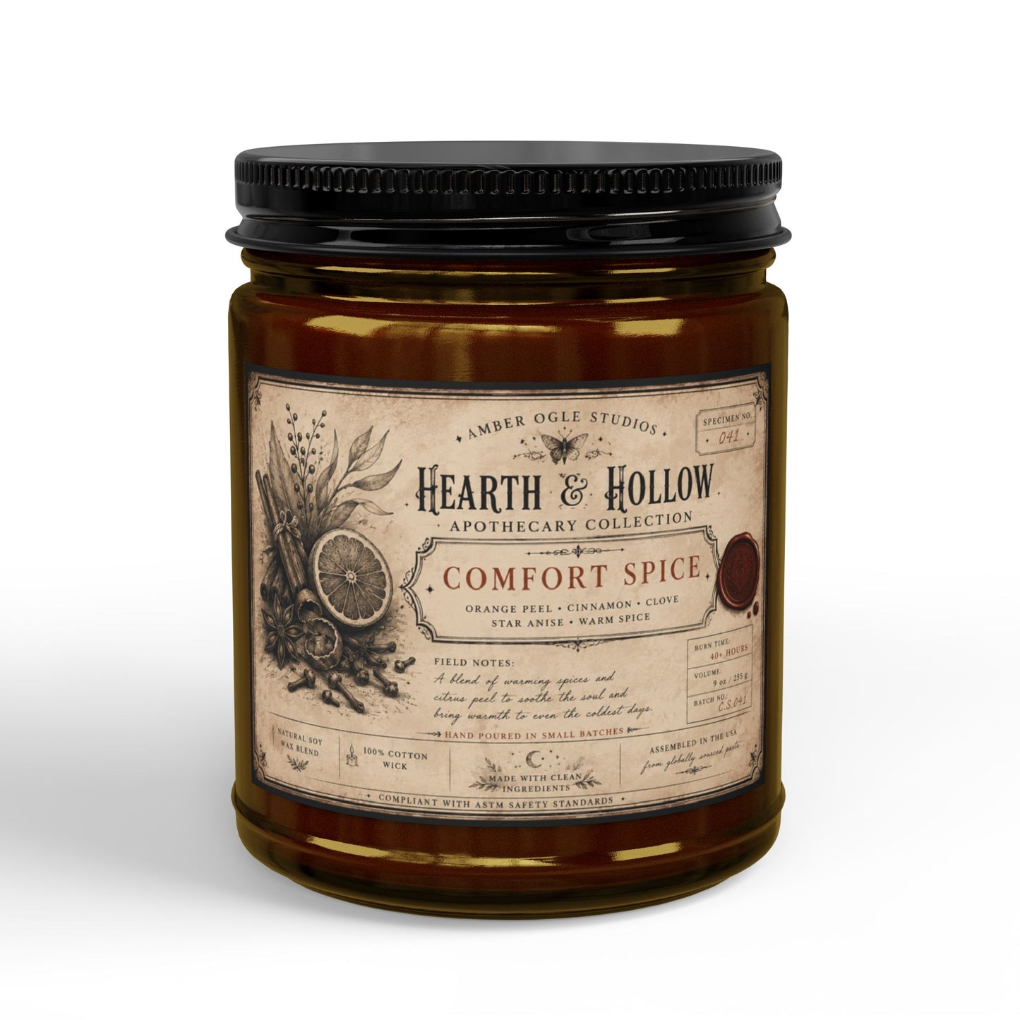 Comfort Spice Soy Candle — Scented Amber Jar Candle (4oz & 9oz)
